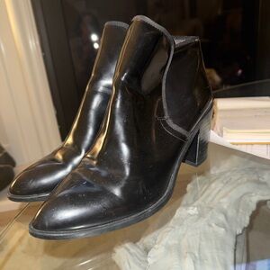 Zara Shiny Black Ankle Boots